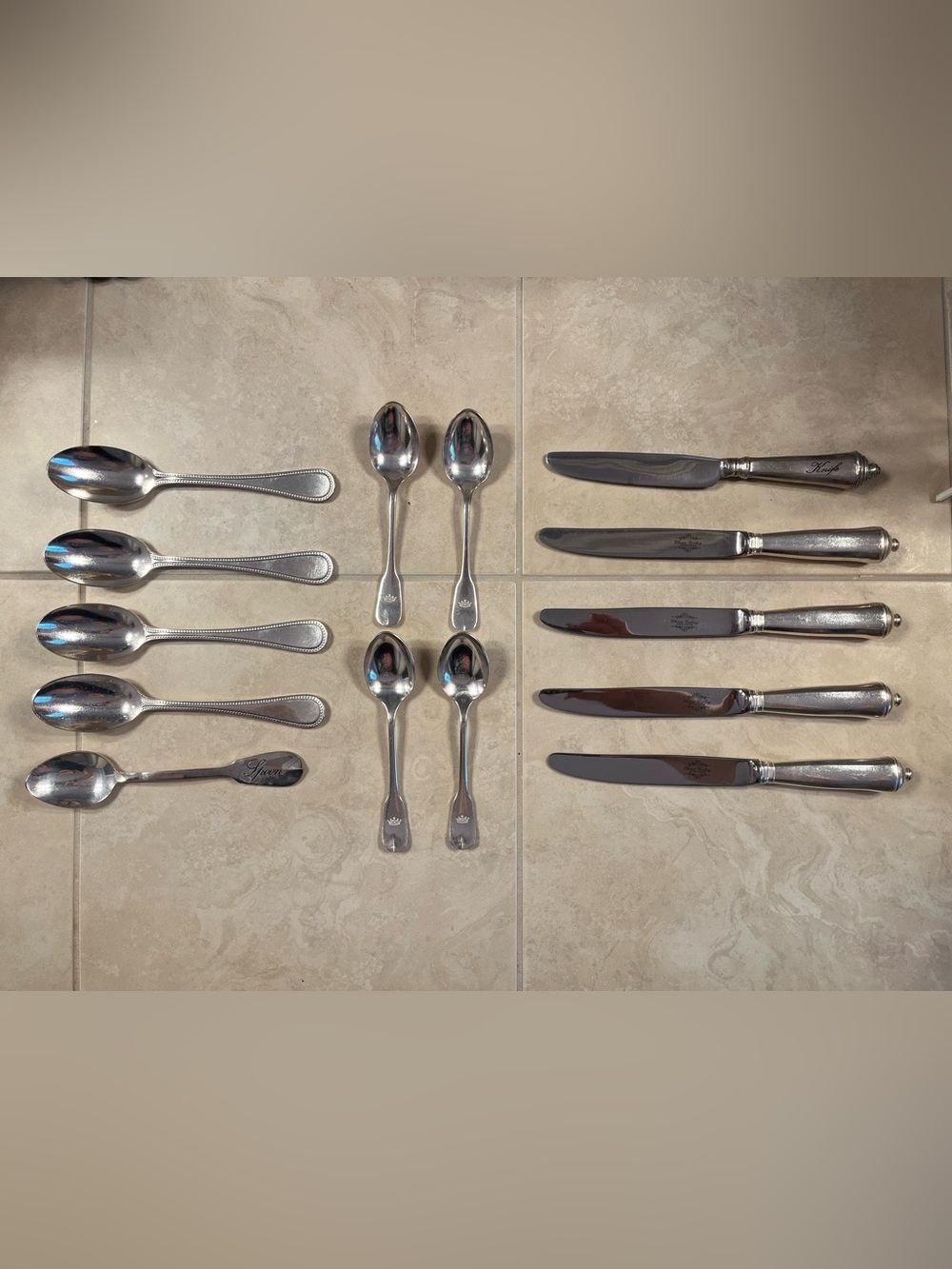 Classic Butler Sheffield England Flatware Set 14 Pc Silverplate Knives & Spoons